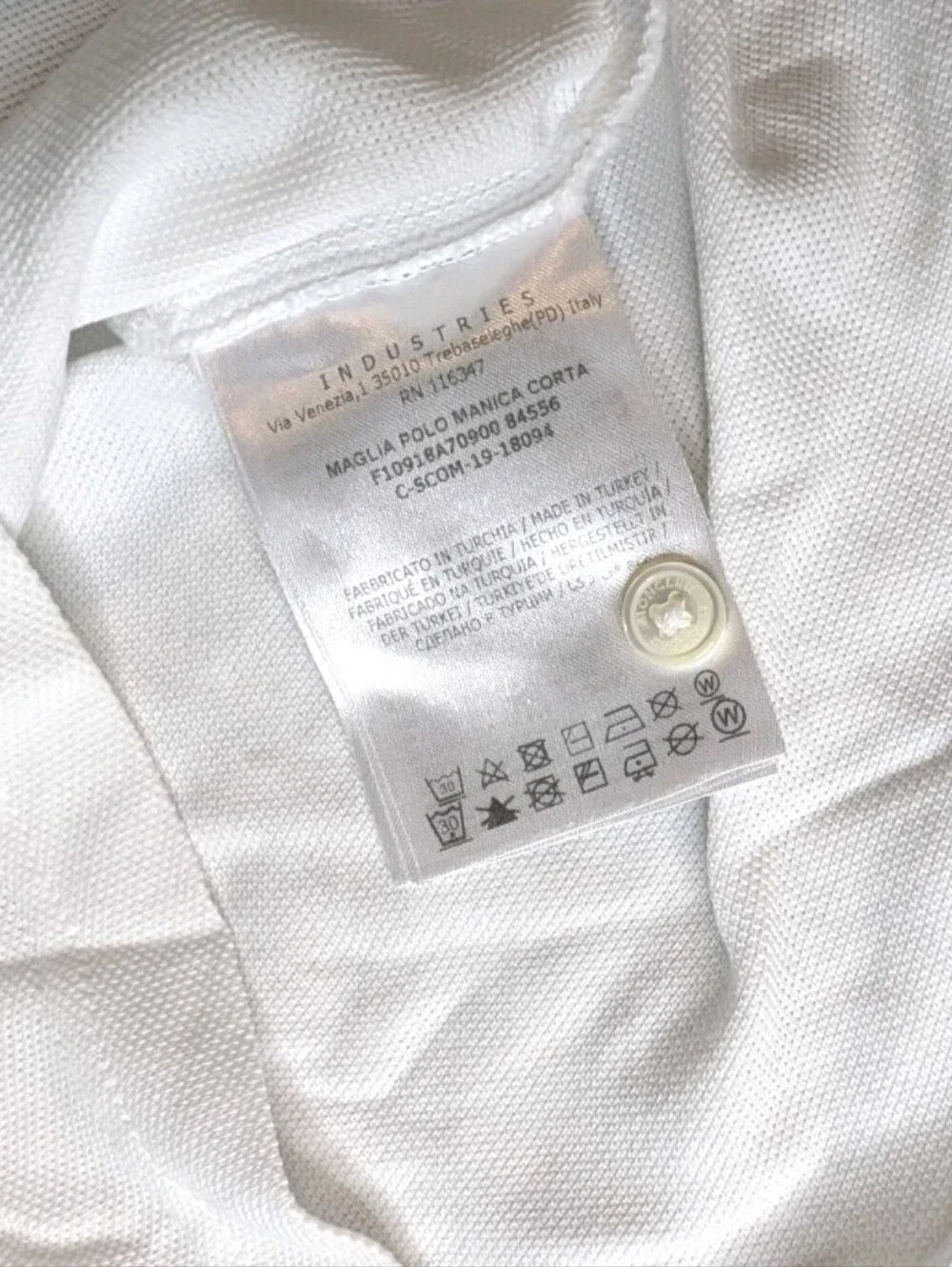 Moncler Short Sleeve Polo Shirt White Men Size XL - See Description Measurements - Picture 6 of 7